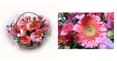 左：花かご　右：花かご